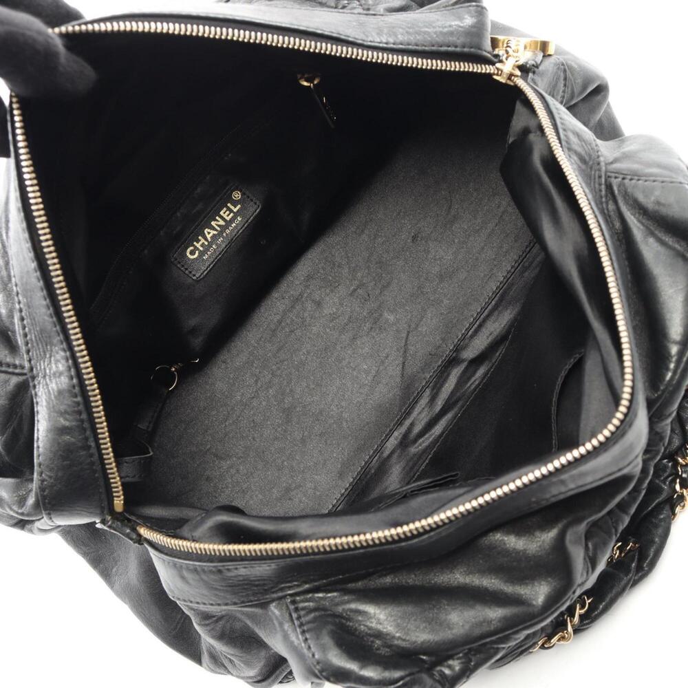 Chanel Matelassé Tote Bag Handbag, Lambskin Leather, Women's, Black - Picture 3 of 10